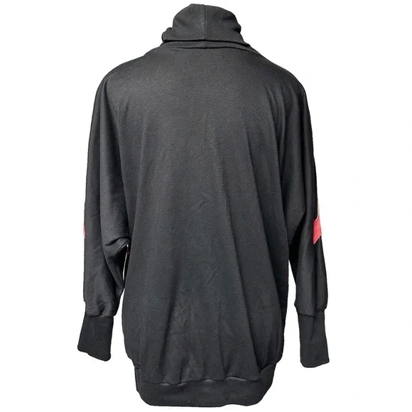 Vintage Osgood Smuk Leather Appliqué Black Knit Turtleneck Dolman Bat Sleeves M - Picture 5 of 14